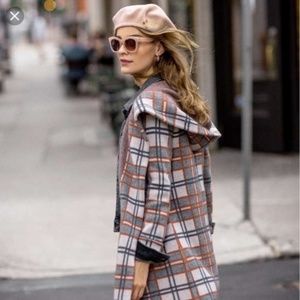 Anthropologie Field Flowers Plaid Sweater Coat